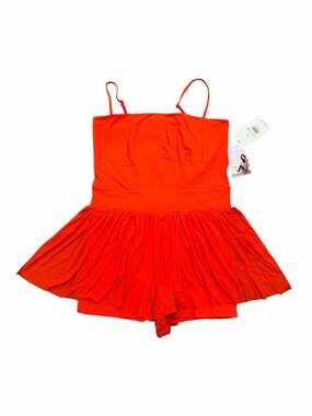 Blogilates Women's Barre Romper in Spicy Orange - NWT
